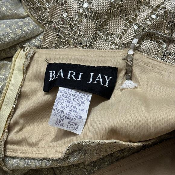 Bari Jay Formal Dress w/ Wrap Shawl Metallic Size 11/12 Vintage Made In USA - Picture 11 of 11